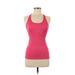 Nike Active Tank Top: Red Solid Activewear - Women's Size Small