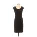 Adrianna Papell Casual Dress - Sheath: Black Solid Dresses - Women's Size 4