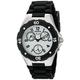 Invicta Women's Angel Quartz Watch with White Dial Chronograph Display and Black Plastic Strap 733