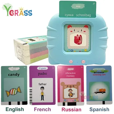 Cartes Flash King pour enfants apprentissage prudent russe espagnol français apprentissage de