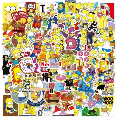 Autocollants waterproof motif Simpson pour enfant stickers dessin animé cool à faire soi-même