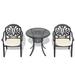 Bloomsbury Market Amayiah Round 2 - Person 30.71" L Aluminum Outdoor Dining Set Metal in Black | 30.71 W x 30.71 D in | Wayfair