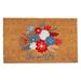 The Holiday Aisle® Graveran Patriotic Flower 30" x 18" Outdoor Door Mat Coir | 30 H x 18 W x 0.75 D in | Wayfair 4D800307408946DFA40771803F3F9EAB