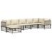 Ebern Designs 28.3" Wide Outdoor Patio Sofa w/ Cushions Metal in Gray | 26 H x 28.3 W x 28.3 D in | Wayfair 230F3D3EE68A49AC89789A1D3868800B