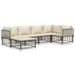 Ebern Designs 28.3" Wide Outdoor Patio Sofa w/ Cushions Metal in Gray | 26 H x 28.3 W x 28.3 D in | Wayfair 7D9D49B41AF44EDBAEFD99CD8C1A8DB2