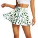 NKOOGH Women Floral Tennis Skirts High Elasticity Pleated Skirts Shorts Pockets Side A-Line Skirt Ruffle Hem Elastic Sports Falda Green M
