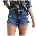 Flowy Shorts for Women High Waist Denim Shorts for Women Summer Ripped Jean Shorts Casual Straight Leg Short Pants With Pockets Sweatpant Pink Flowy Shorts