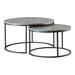 35 Inch 2 Piece Nesting Coffee Table Set, Round Gray Faux Marble Tabletop - 36.5 H x 63 W x 63 L Inches