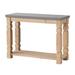42 Inch Console Sideboard Table, Wood Frame, Concrete Top, Modern, Gray - 31 H x 16 W x 42 L Inches