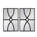 24 Inch Fir Wood Wall Mirror Set of 2, Geometric Overlaid Design - 23.5 H x 16 W x 16 L Inches