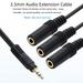 Fairnull Audio Extension Cable Universal 1 to 3 Ways PVC 3.5mm 1 Male to 3 Female Audio Splitter Adapter for Headphone