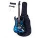 Anvazise Lightning Style Electric Guitar with Power Cord/Strap/Bag/Plectrums Black & Dark Blue