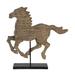 Galloping Horse Accent Decor Figurine, Distressed Resin Finish - 19.5 H x 3 W x 19 L Inches