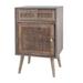 Pia 28 Inch Accent Cabinet, 1 Drawer, Pine Wood, Woven Rattan Door - 28 H x 14.5 W x 16.5 L Inches