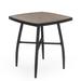 42 Inch Outdoor Bar Table, Faux Wood Top, Black All Weather Resin Wicker - 38L x 38W x 42H, in inches