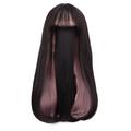 DOPI Wigs For Women Long Wavy Curly Wigs No Lace Colored Wigs With Bangs Wig Synthetic Wigs For Daily Party Replacement