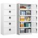 MIIIKO Metal Storage Cabinet with Lock - 71 Garage Storage Cabinet with 10 Locking Doors Black Steel Lockable Tool Cabinet for Office Home Garage (White)