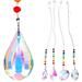 NUOLUX 4pcs Crystal Ceiling Light Hanging Pendant Bling Ceiling Pendant Suncatcher Lamps Decoration