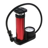 Floor Pump Mini Portable Tire Floor Pump High-pressure Foot Pump Bike MTB Tire Floor Inflator Foot Activated Floor Pump with Barometer (Red)