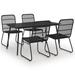 vidaXL 5 Piece Patio Dining Set Poly Rattan and Glass