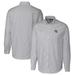 Men's Cutter & Buck Charcoal San Francisco 49ers Helmet Stretch Oxford Stripe Long Sleeve Button-Down Shirt