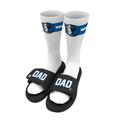 Men's ISlide Black Dallas Mavericks Dad Socks & Slide Sandals Bundle