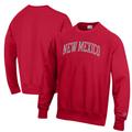 Men's Champion Cherry New Mexico Lobos Reverse Weave Fleece Crewneck Sweatshirt