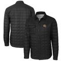 Men's Cutter & Buck Black San Francisco 49ers Helmet Rainier PrimaLoft Eco Insulated Quilted Button-Up Shacket