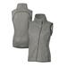 Women's Cutter & Buck Heather Gray Las Vegas Raiders Helmet Logo Mainsail Sweater-Knit Full-Zip Asymmetrical Vest