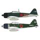 Hasegawa 2437 1/72 Mitsubishi A6M2b/A6m3 Zero Fighter, 2 Kits Modellbausatz, Mehrfarbig, M