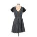 Banana Republic Casual Dress - A-Line: Black Jacquard Dresses - Women's Size 2 Petite