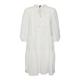 VERO MODA Damen Kurzes Crepe Kleid mit Kordel Midi Dress 3/4 Ärmel Sommerkleid Tunika, Farben:Weiß, Größe:M