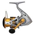 SHIMANO Sedona 4000 FI, Spinning Angelrolle mit Frontbremse, SE4000FI, silber , gold