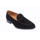 Mens Smooth Faux Suede Leather Tassel Loafers Smart Casual Dress Slip on Shoes [EL0825-BLACK-7]