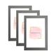 Alison Kingsgate Pack of 3 Grey 24x16 Inch Frame With Safe Perspex Front - Set of 3 24" x 16" (61 x 40.6cm) Grey Frames - Display Portrait & Landscape - Handmade Frames