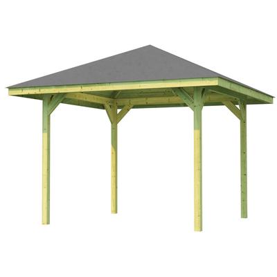 Pavillon WEKA "Gartenoase 651 Gr.2", braun (kdi), B/T: 333cm x 333cm, Pavillons, 19 mm Massivholzdach Image