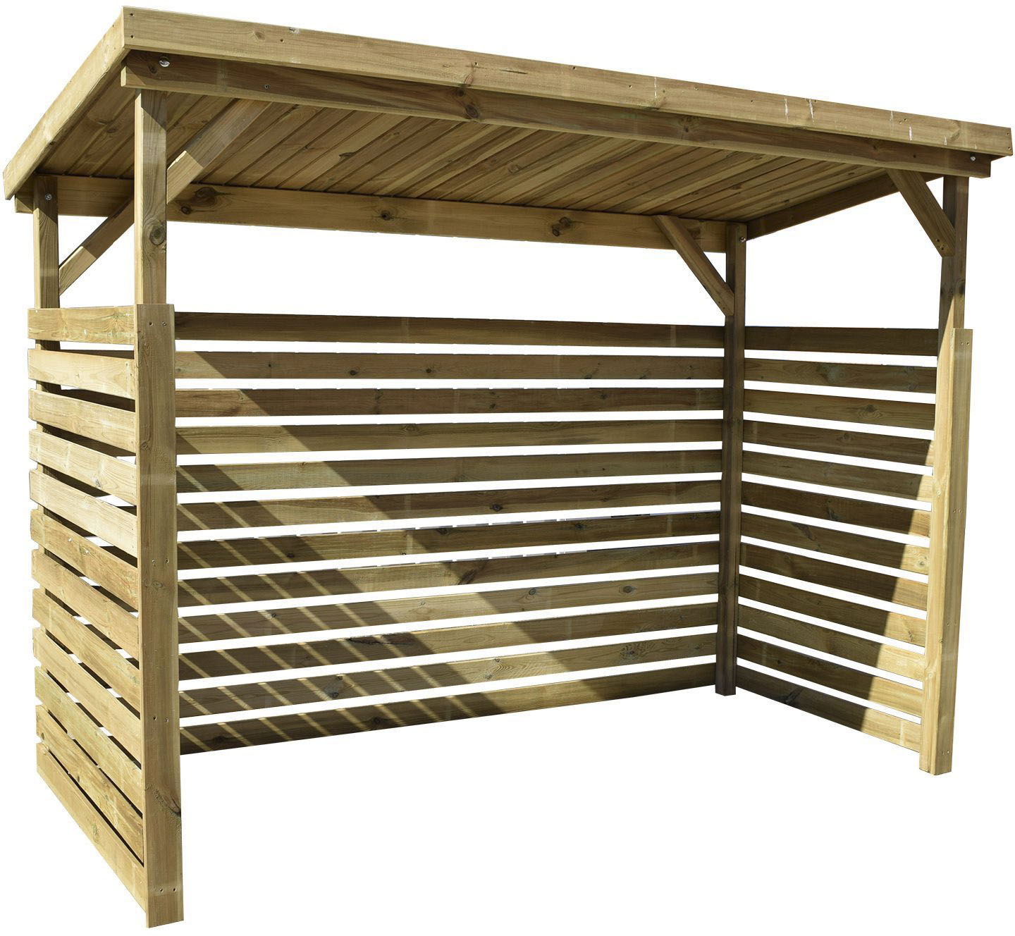 Kaminholzregal WEKA "Brennholzlager 663 B Gr.2", braun (kdi), B:274cm H:204cm T:131cm, Kaminholzlager, Kaminholzregal, extrastabile 19 mm Glattkantbretter