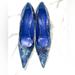 Nine West Shoes | Nine West Blue Heels | Color: Blue/White | Size: 9.5 M