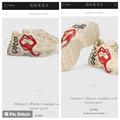 Gucci Shoes | Authentic $990 Gucci Rhyton Mouth White Distressed Leather Shoes | Color: Red/White | Size: 35.5