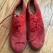 Anthropologie Shoes | Anthropologie Red Corduroy Lace Up Shoes Size 6 | Color: Red | Size: 6