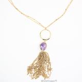 Kate Spade Jewelry | Kate Spade Women's Genuine Amethyst Lariat Tassel Opera Length Necklace | Color: Gold/Purple | Size: Os