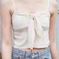 Brandy Melville Tops | Brandy Melville - Front Tie Pale Yellow Top | Color: Yellow | Size: Os