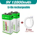 Batterie aste articulation Ion 9V 12800mAh 6f22 9V Lithium Micro USB 24.com Multimètre