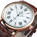 Forsining – montre mécanique classique rétro automatique pour hommes boîtier en or Rose