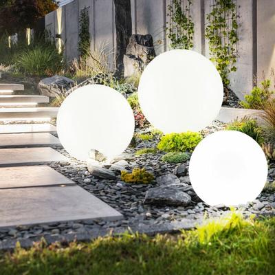 Solarlampe Solarleuchte Steckleuchte Gartenlampe Kugellampe Terrasse, Akku IP44 Erdspieß, weiß Image
