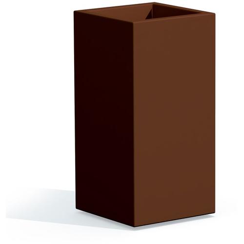 Harz-Blumentopf h 80 mod. Cube Top 40x40 Braun