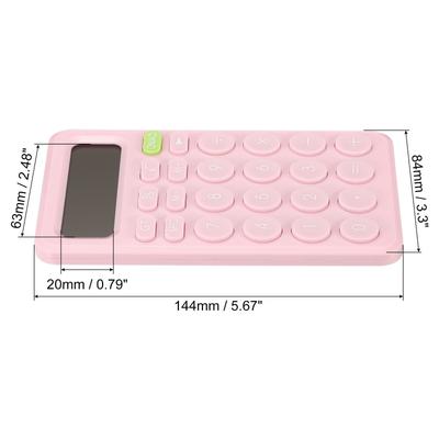 Desk Basic Cute Calculator Calculators Battery Powered 12 Digit Pink