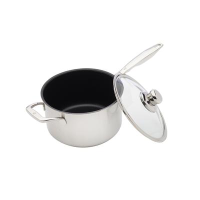 3.4 Liter 20cm (3.6 Quart 8 Inch) Nonstick Clad Induction Saucepan With Lid