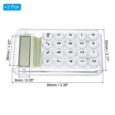 Desktop Calculator 2pcs 8 Digit Mini Pocket Desk Calculator Style 1 White