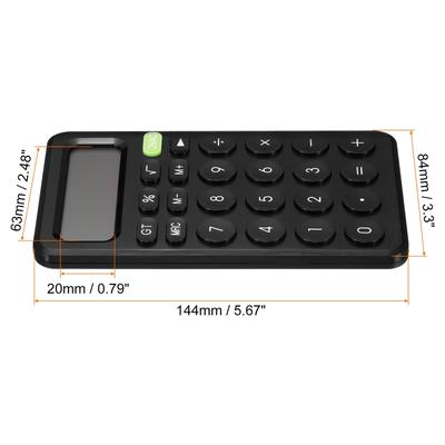 Desk Basic Cute Calculator Calculators Battery Powered 12 Digit Black